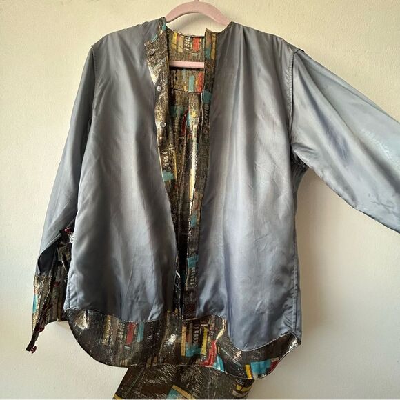 J.W.Anderson Shimmering Silk Blouse with abstract cityscape pattern - Picture 10 of 14